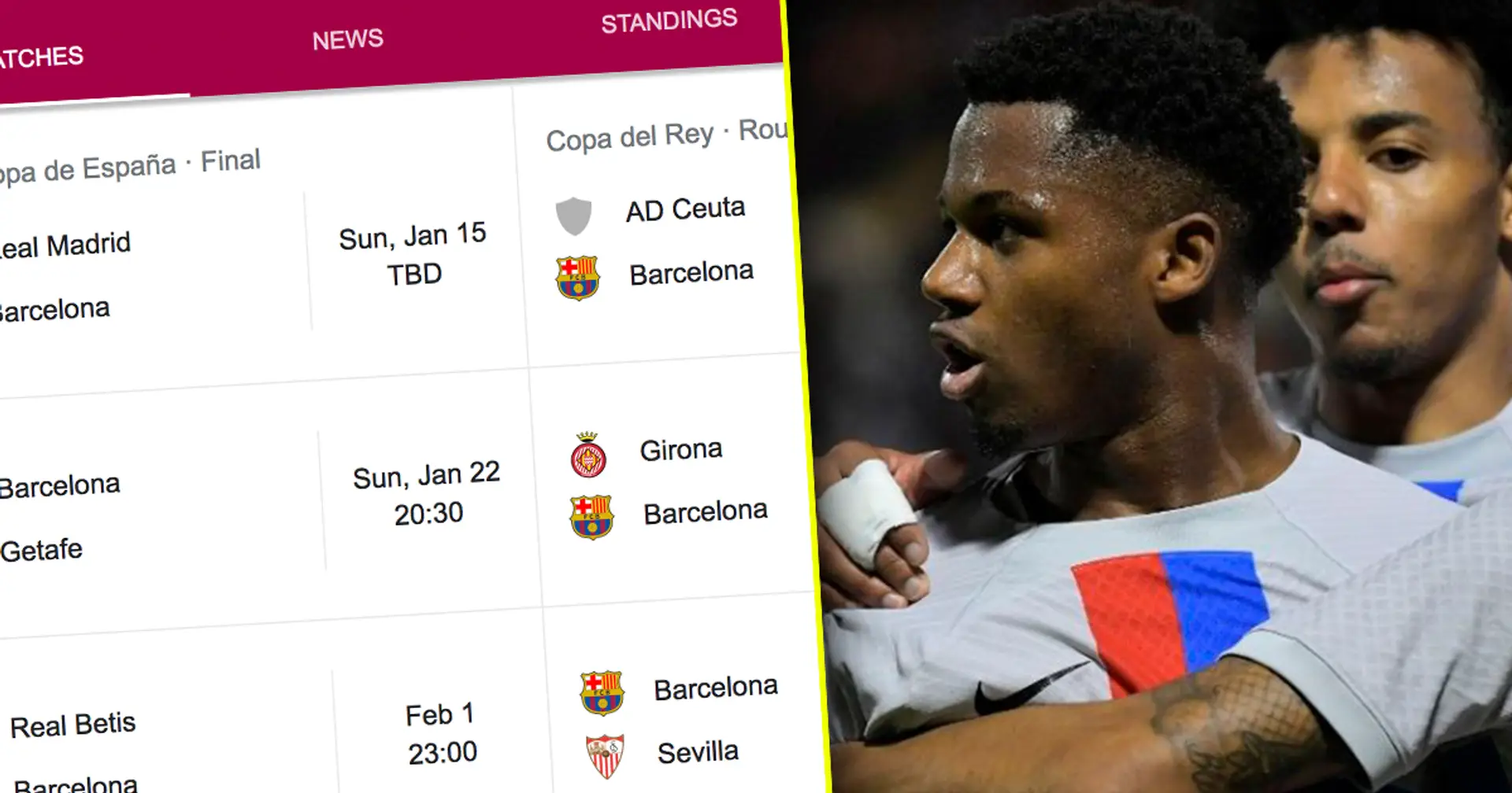 Barca's next 5 games as date of Copa del Rey clash confirmed