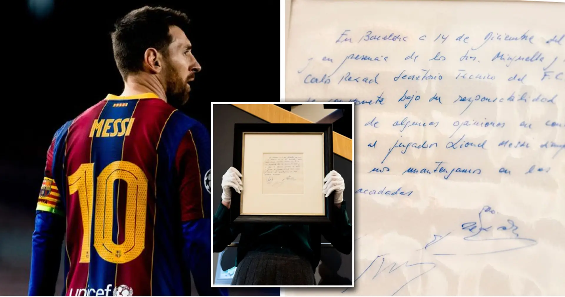 Napkin that sealed Lionel Messi's move to Barcelona put up for auction with a hefty starting price