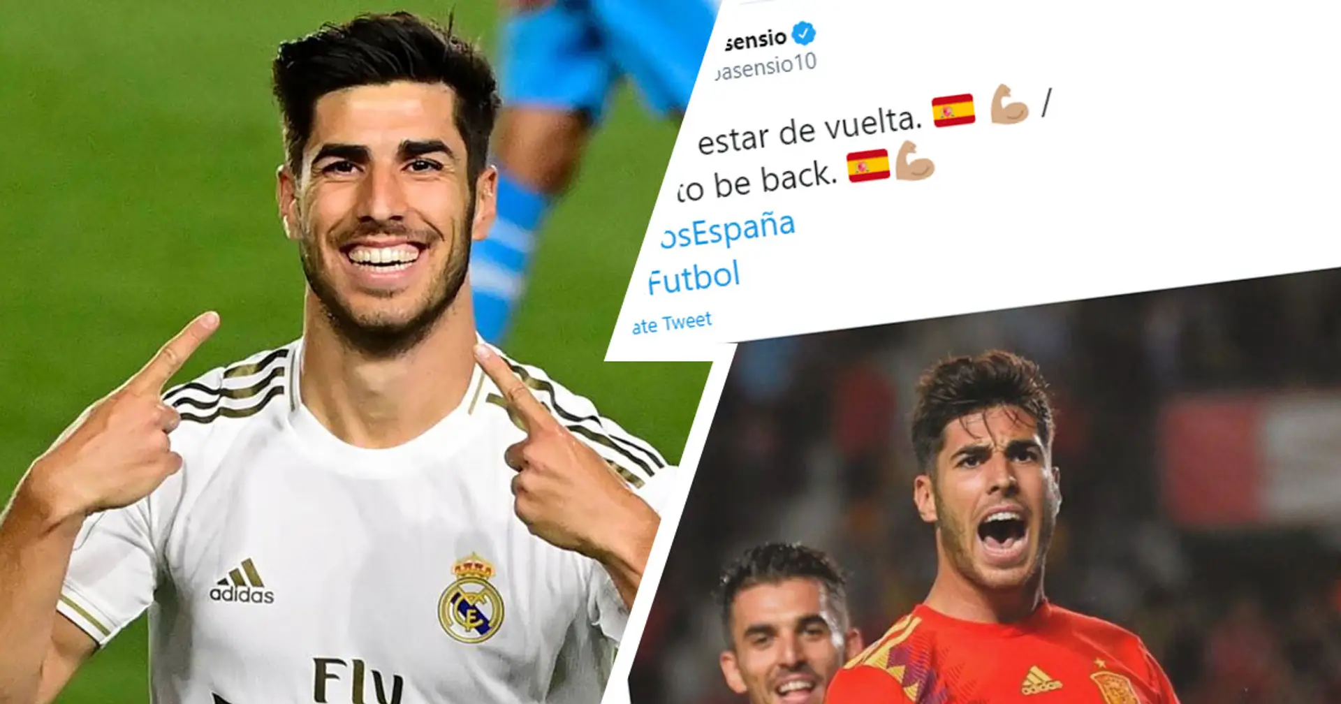 Asensio reacts to being selected in Spain squad for Nations League games
