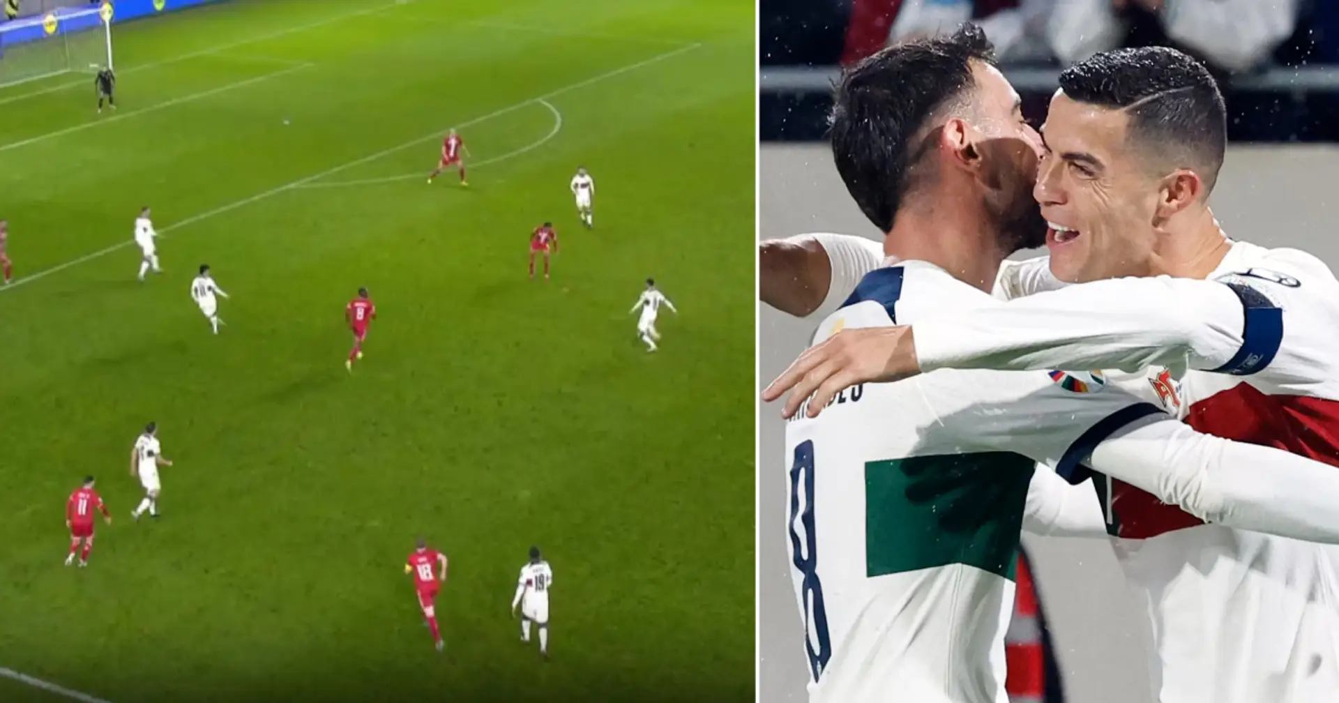 Bruno Fernandes assists Cristiano Ronaldo's goal for Portugal vs Luxembourg