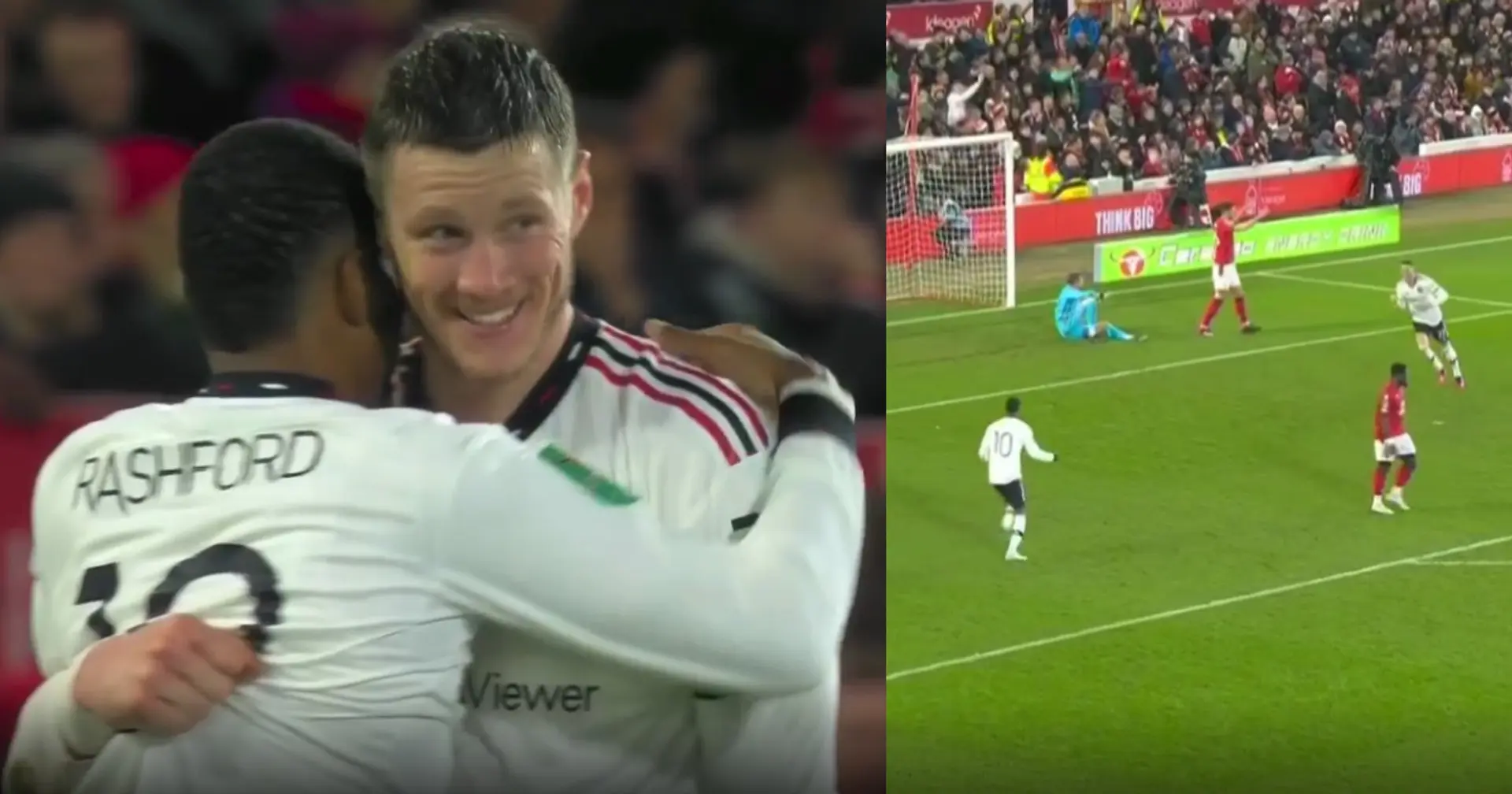 Wout Weghorst kisses Tyrell Malacia's head while celebrating debut Man United goal — spotted