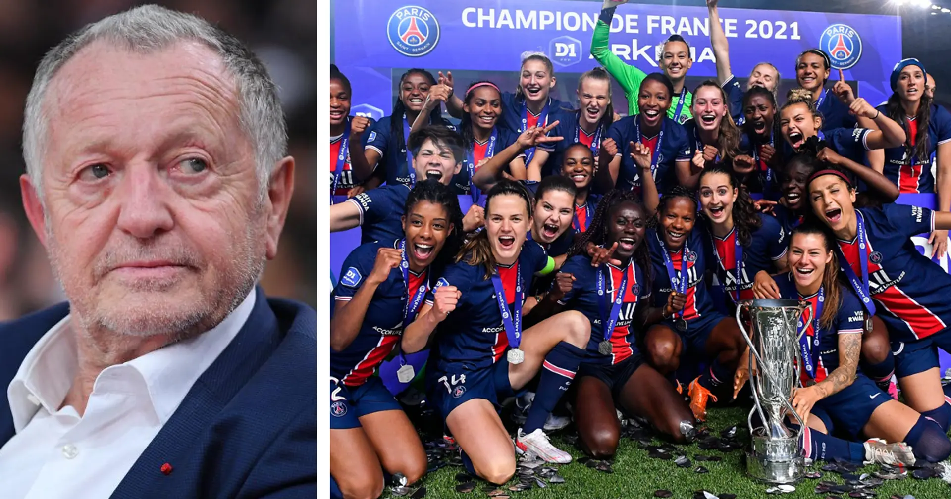 😉 "Soyons sports": Jean-Michel Aulas, fair-play, félicite les féminines du PSG pour leur premier titre de D1 aux dépens de son équipe