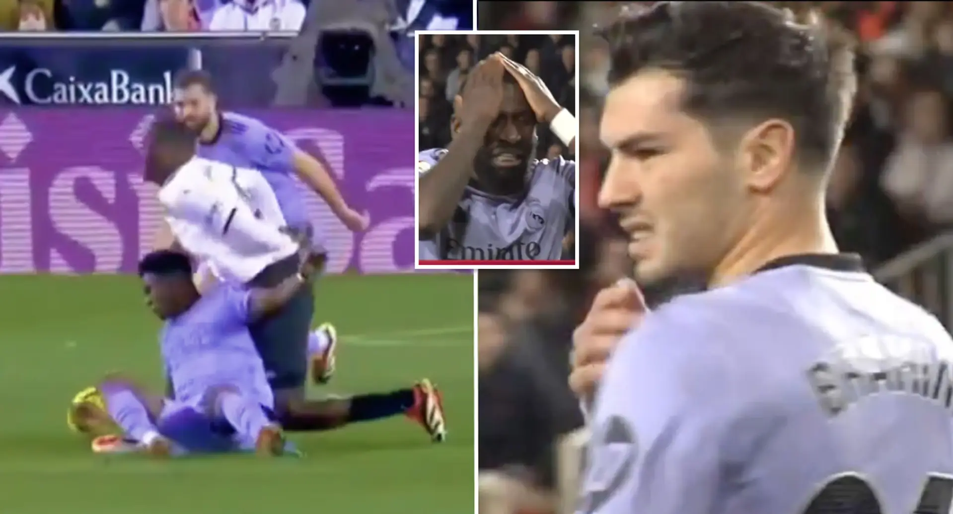 El jugador del Valencia sufre una terrible fractura en la pierna tras una colisión con Tchouameni: la reacción de los jugadores lo dice todo
