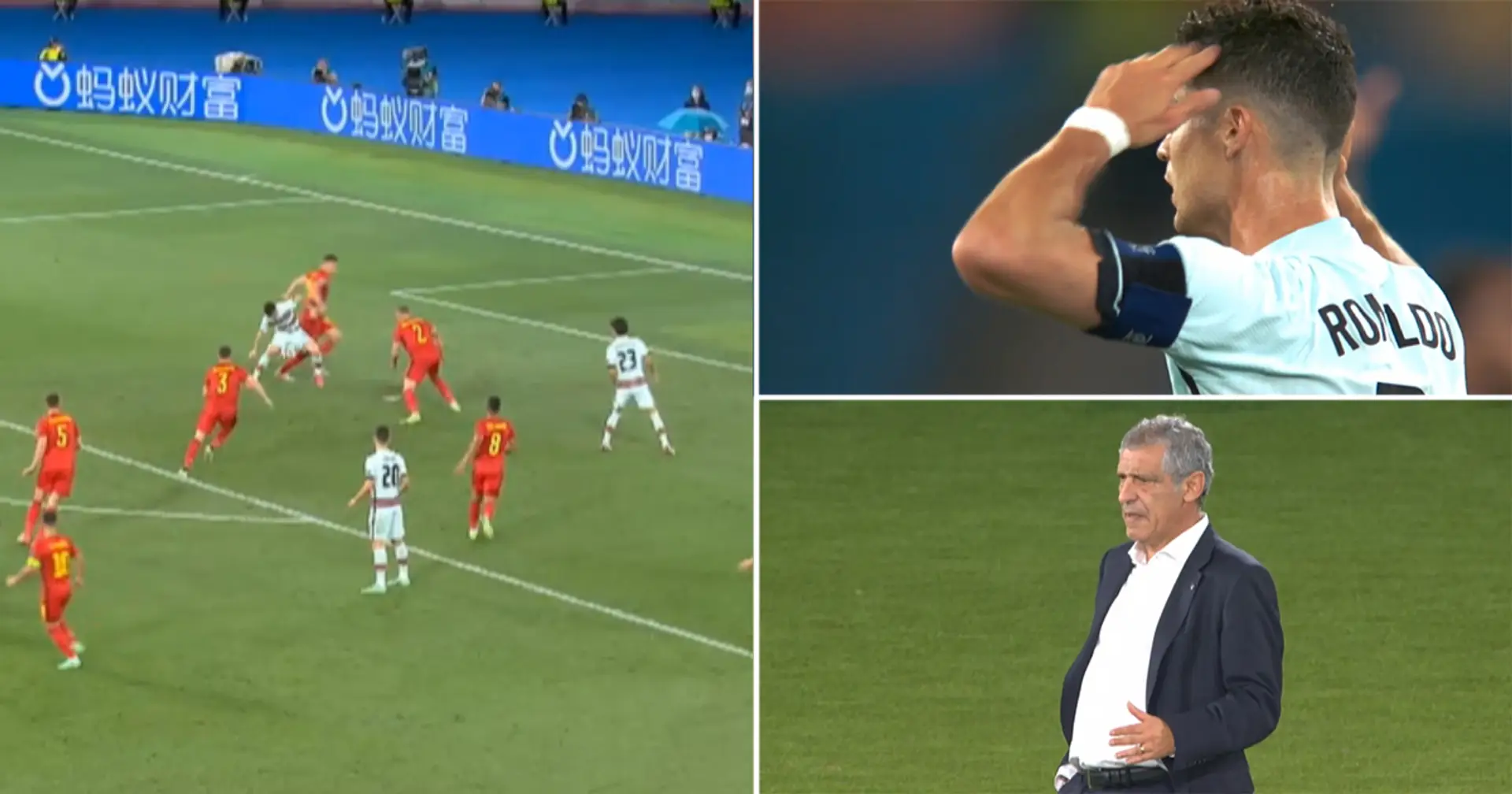 Diogo Jota misses great chance vs Belgium - reactions of Ronaldo and Portugal boss say it all
