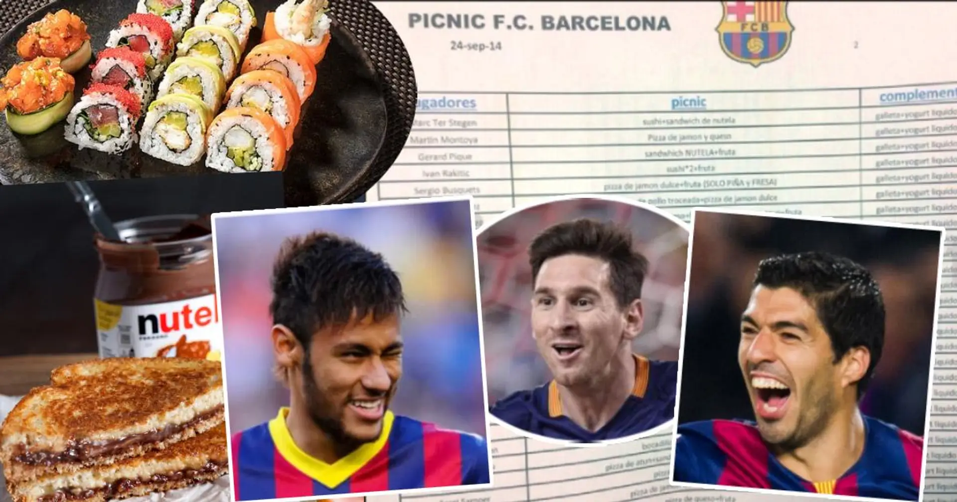 Pizza au fromage pour Messi, sandwich au Nutella pour Ter Stegen : Une liste de 2014 montre les habitudes alimentaires des joueurs du Barça