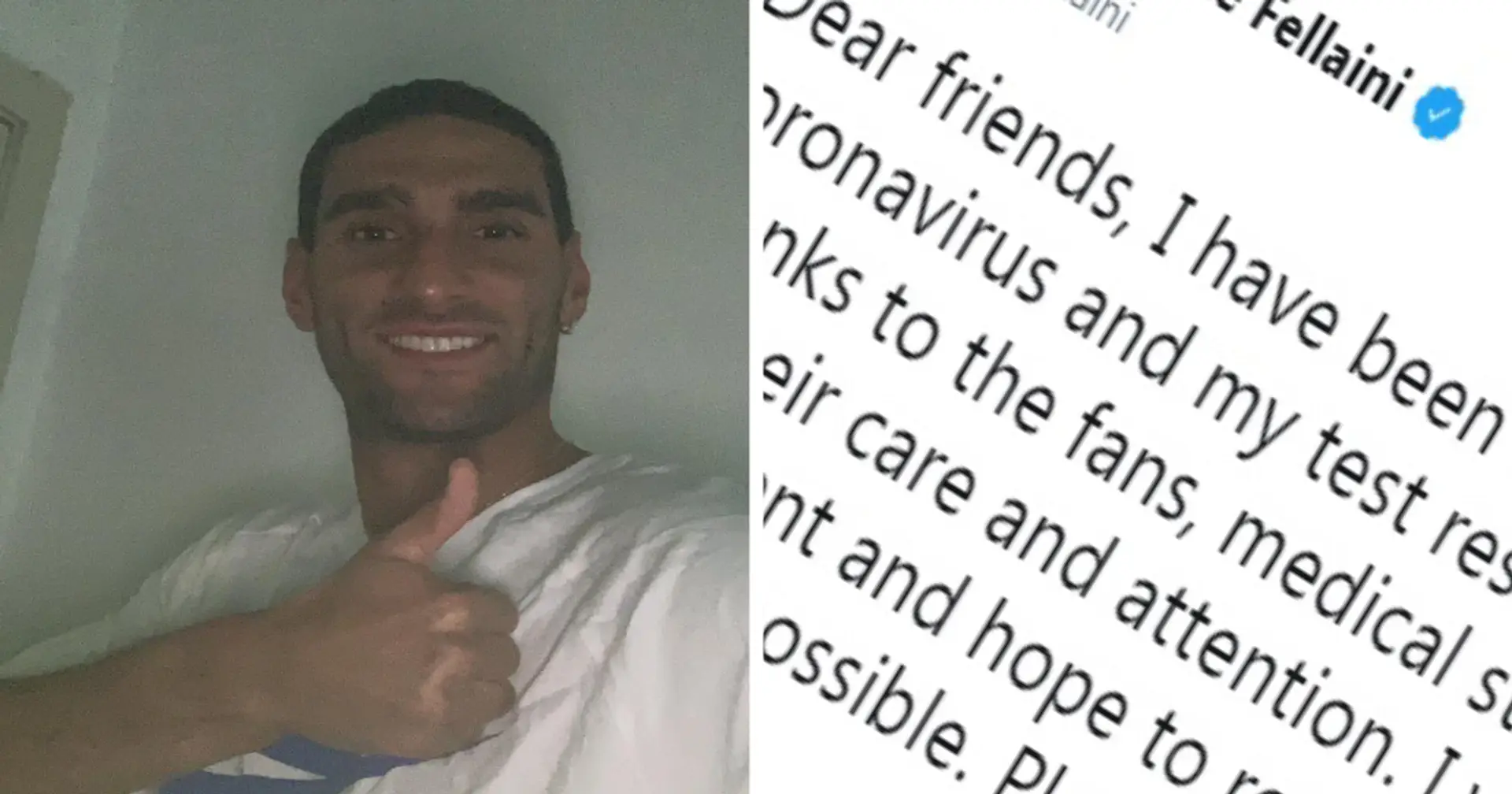 Marouane Fellaini issues coronavirus statement: 'I will follow the treatment and hope to return to the game as soon as possible'