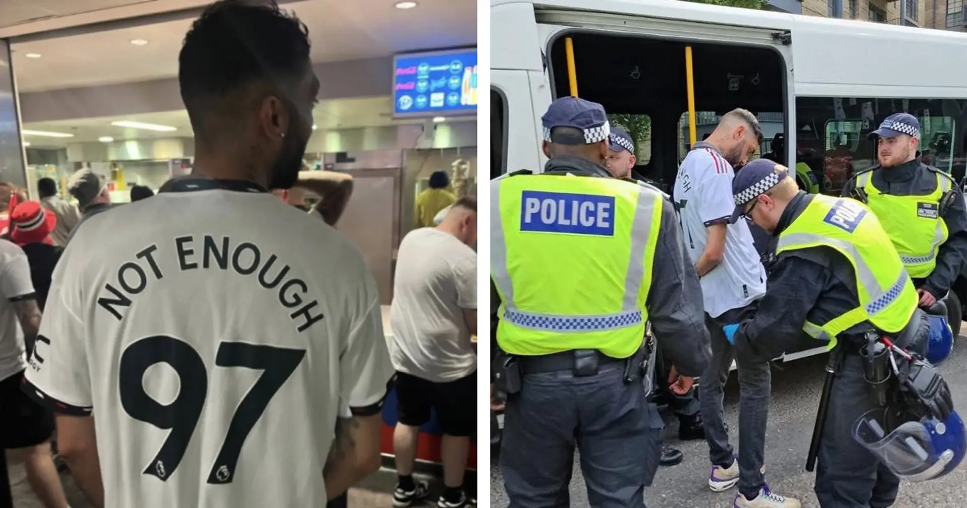 Man United fan wears '97 NOT ENOUGH' shirt to FA Cup final, gets arrested