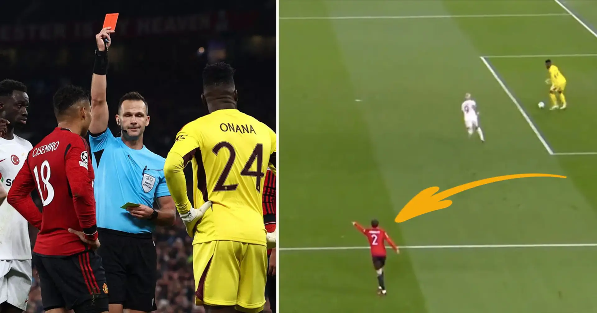 What Lindelof did before Casemiro's second yellow: was it the reason for Onana's howler? Spotted