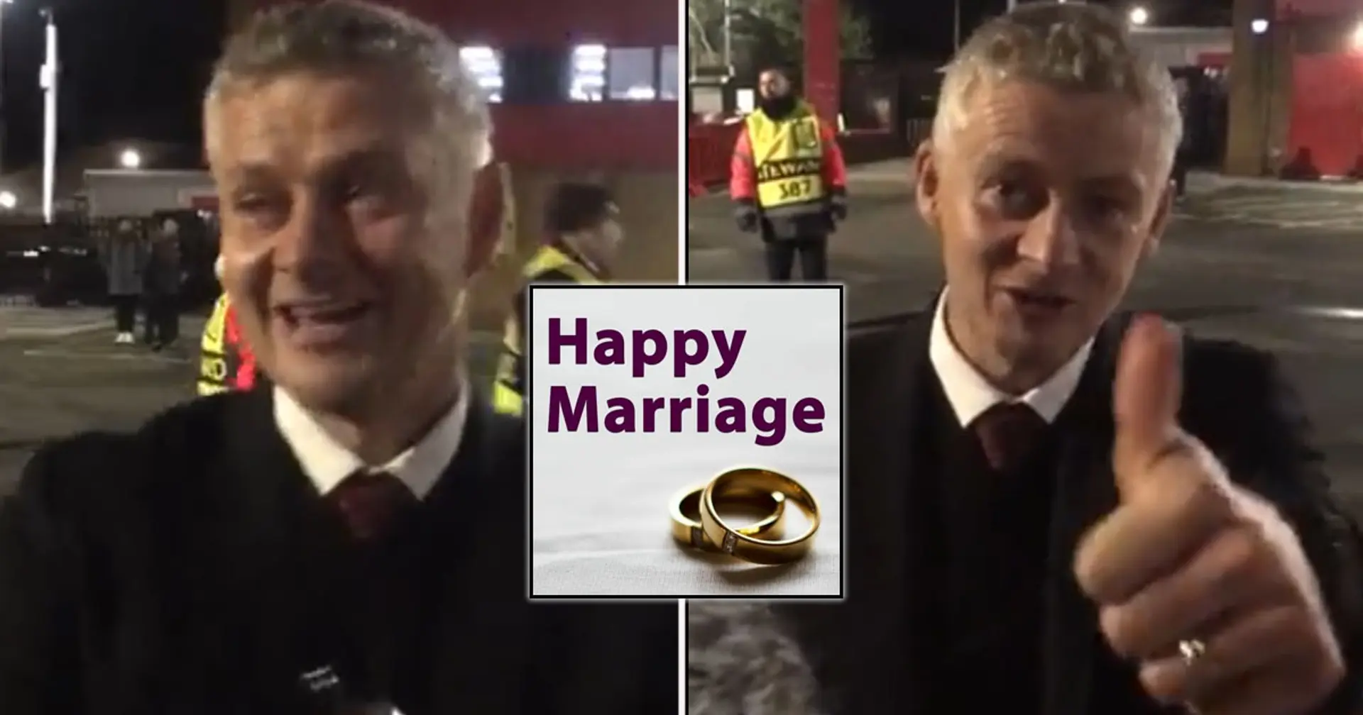 Solskjaer shows his class by wishing newly married couple outside Old Trafford