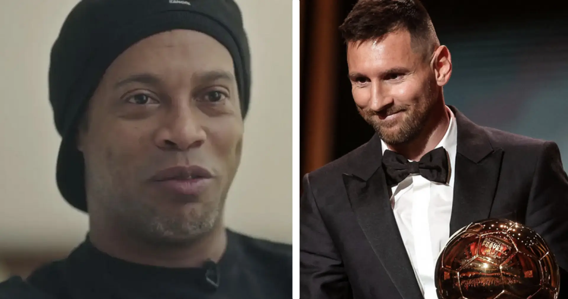 Ronaldinho, Neymar e Iniesta reaccionan ante el Balón de Oro de Messi