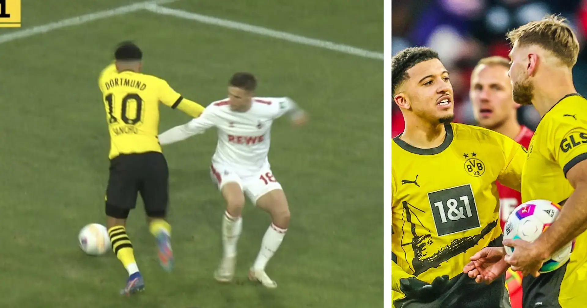 Jadon Sancho wins penalty for Dortmund - controversial incident followed