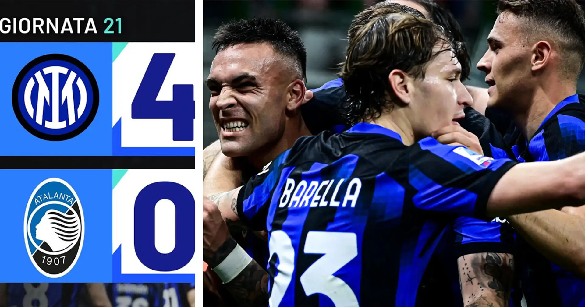 HIGHLIGHTS, Inter 4-0 Atalanta: i Nerazzurri dilagano con un super Lautaro e volano a +12 sulla Juventus