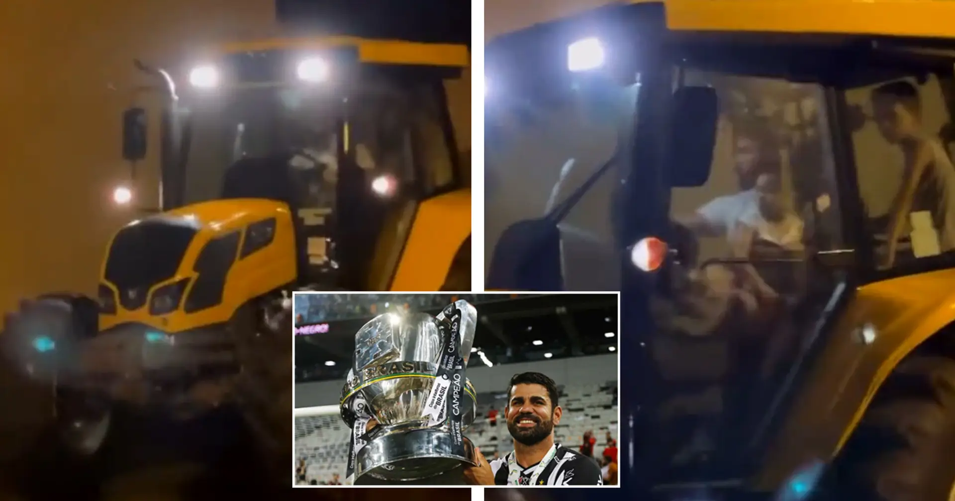 Nur in Brasilien: Diego Costa fährt mit einem TRAKTOR durch die Straßen nach dem Gewinn des Doubles mit Atletico Mineiro