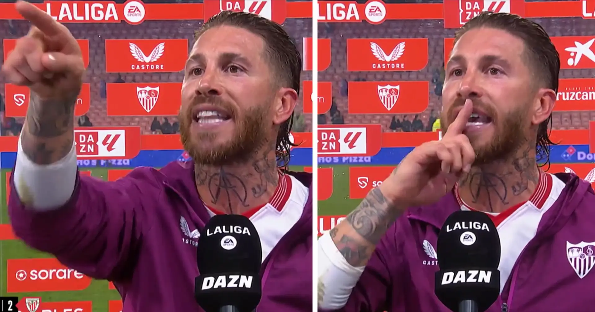 'Shut up and go!': Sergio Ramos stops post-match interview to argue with a fan