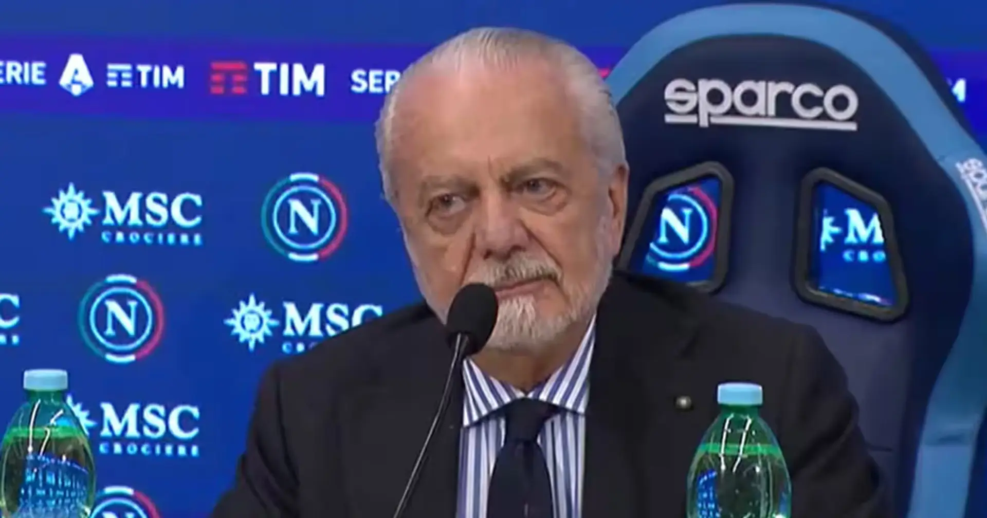 Il presidente del Napoli si assume la responsabilità per la stagione disastrosa degli Azzurri: "Mi assumo la responsabilità"