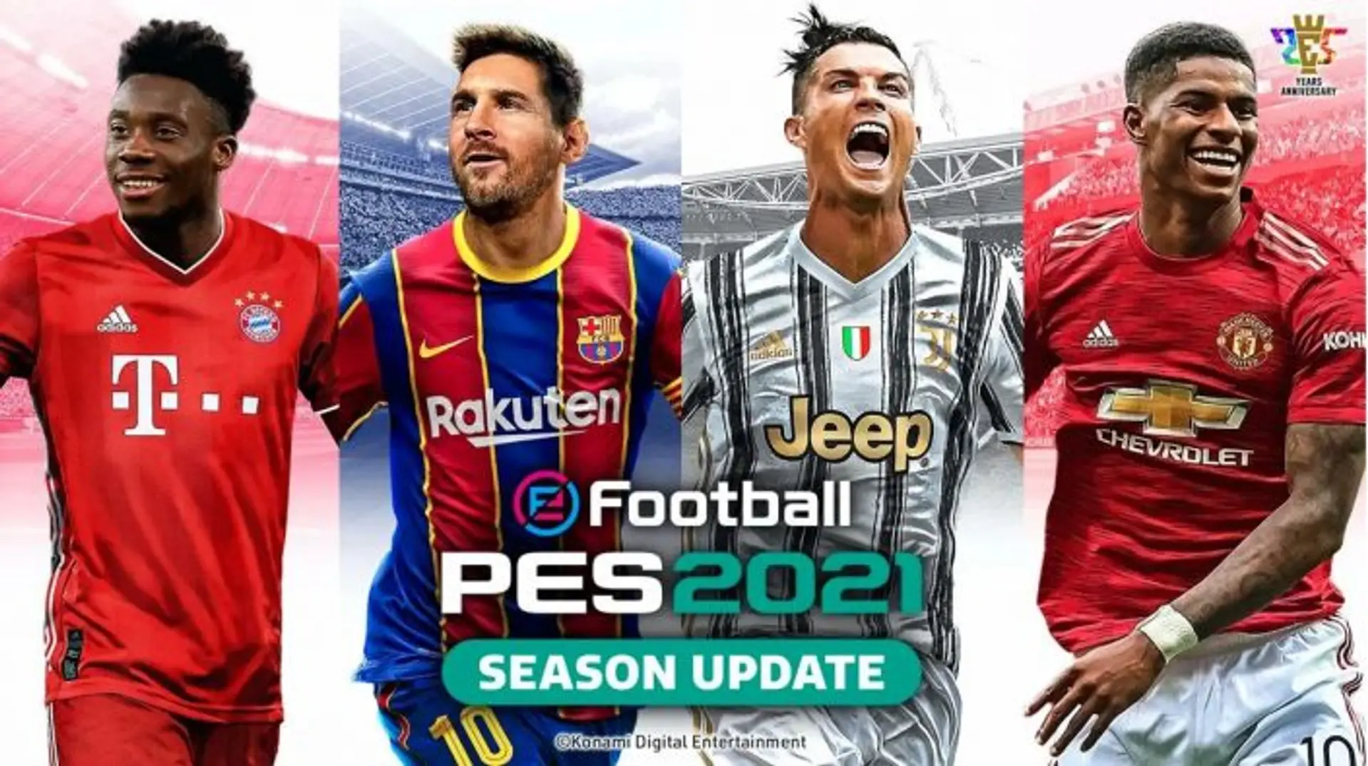 PES 2021: Messi, Ronaldo, Davies und Rashford auf dem Cover