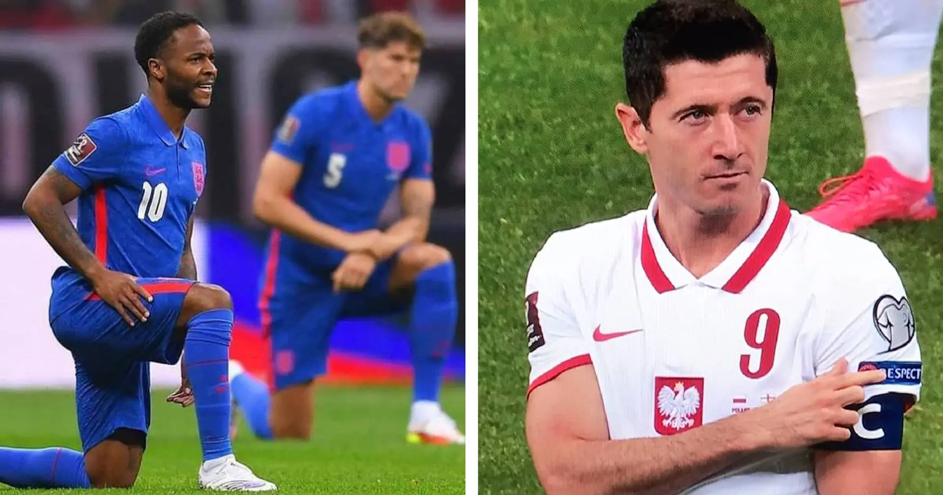 Ehrenmann! Lewandowski zeigt auf Respekt-Badge, während Polen-Fans die Engländer wegen Kniefall ausbuhen
