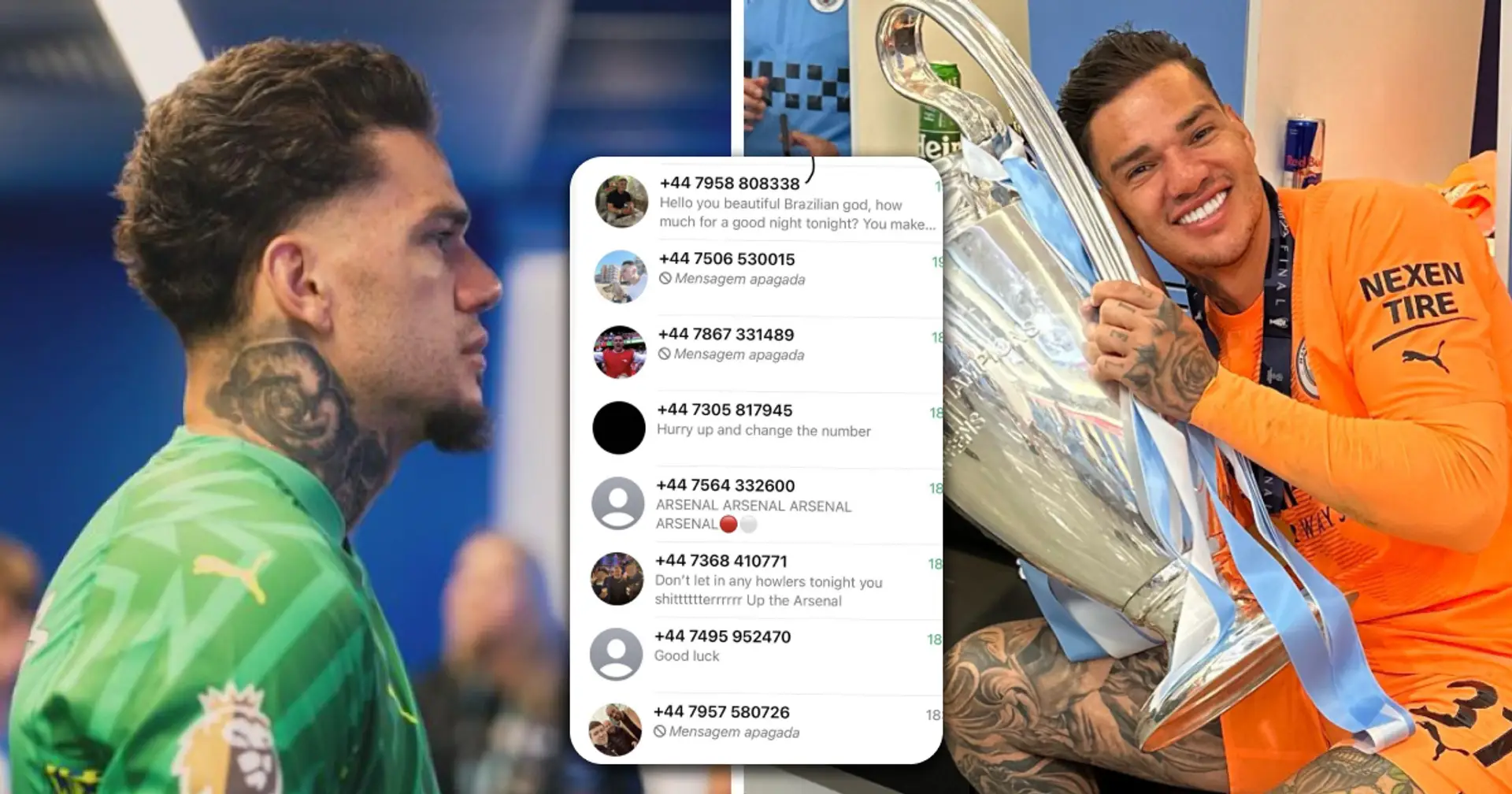 'I am messaging all of these back': Man City fans prepared to start cyber war after Ederson's phone number was leaked 