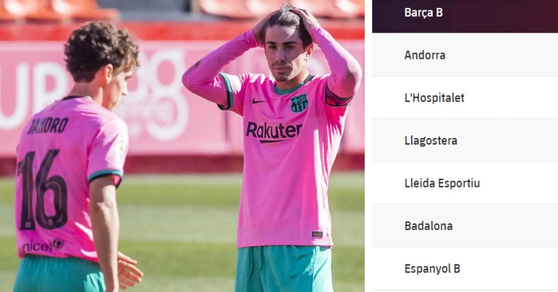 Les espoirs de promotion du Barca B prennent un coup après la défaite face aux leaders du groupe