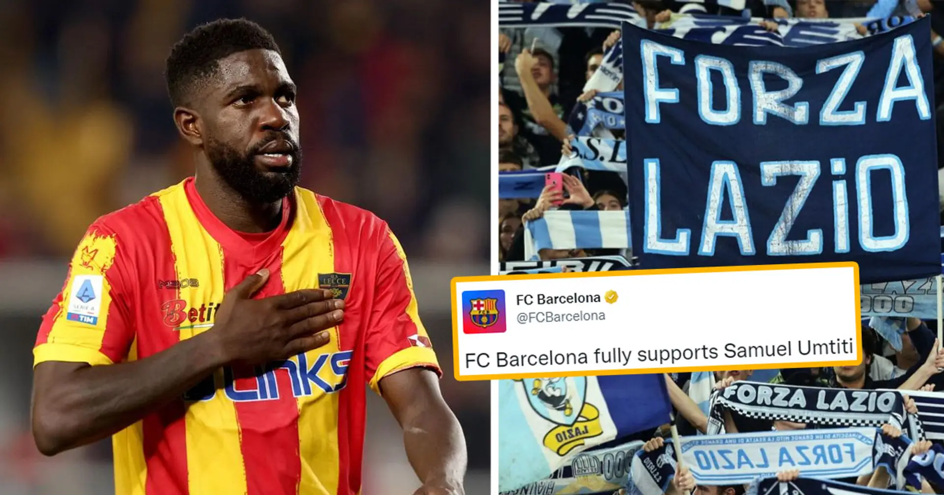 Barca release statement in support of Umtiti as centre-back suffers racial abuse in latest match for Lecce