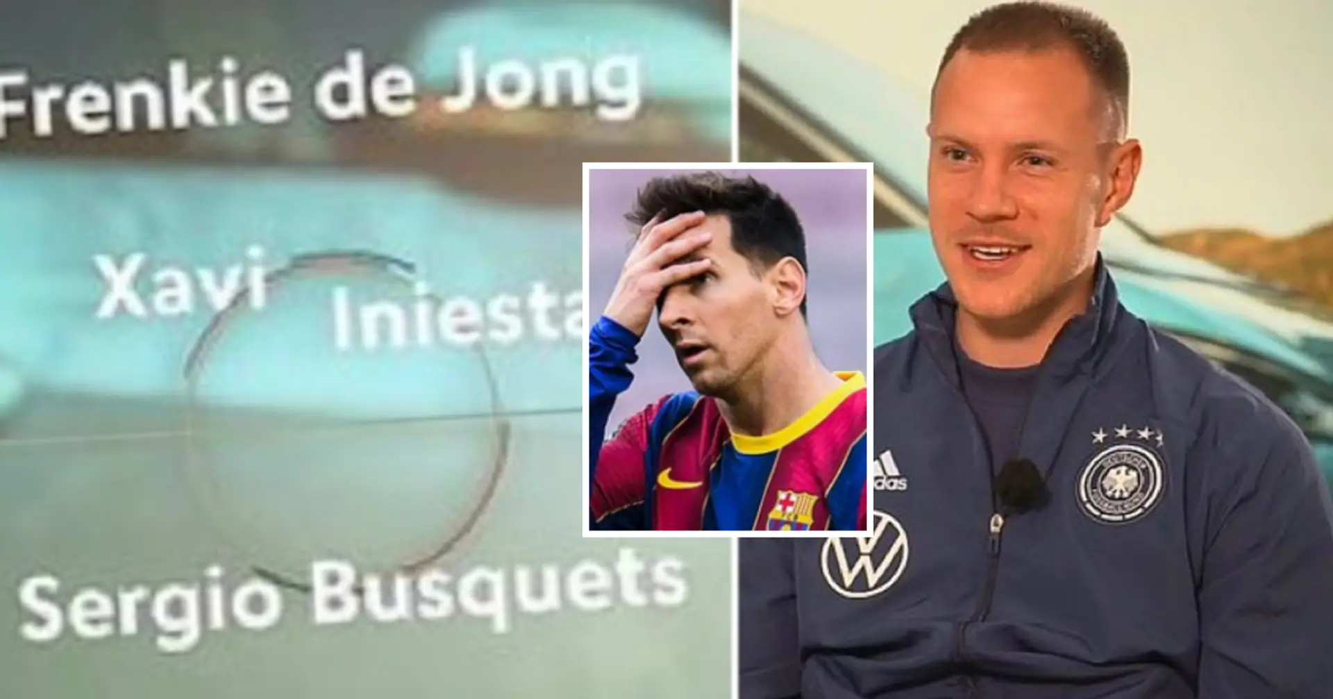 Ter Stegen unveils best XI of players he played with, ignores BOTH Messi and Neuer
