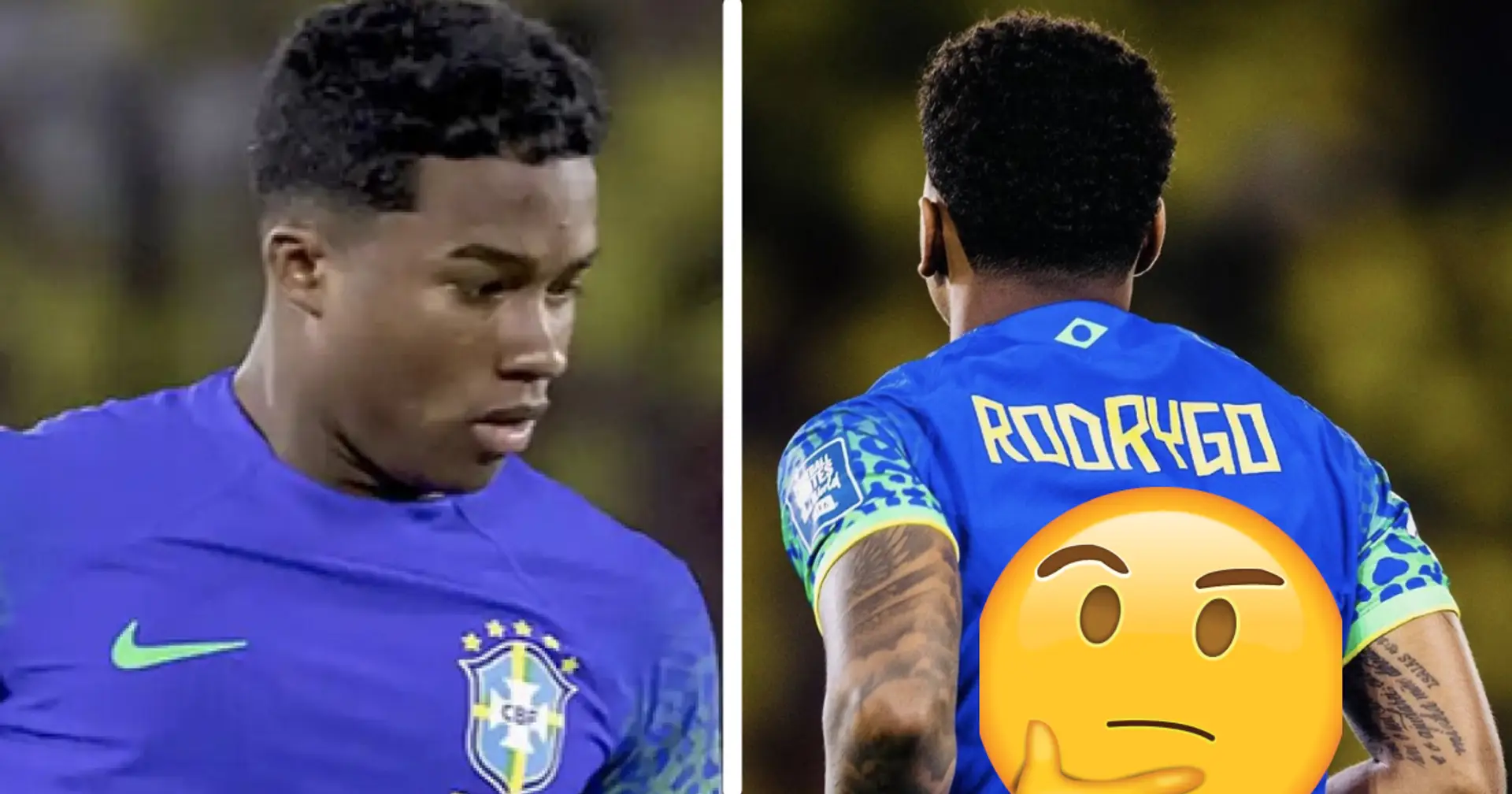 What numbers do Endrick, Rodrygo, Vinicius wear for Brazil?