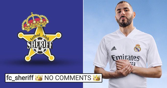 Sheriff 'steal' crown from Real Madrid logo as they celebrate Champions League win