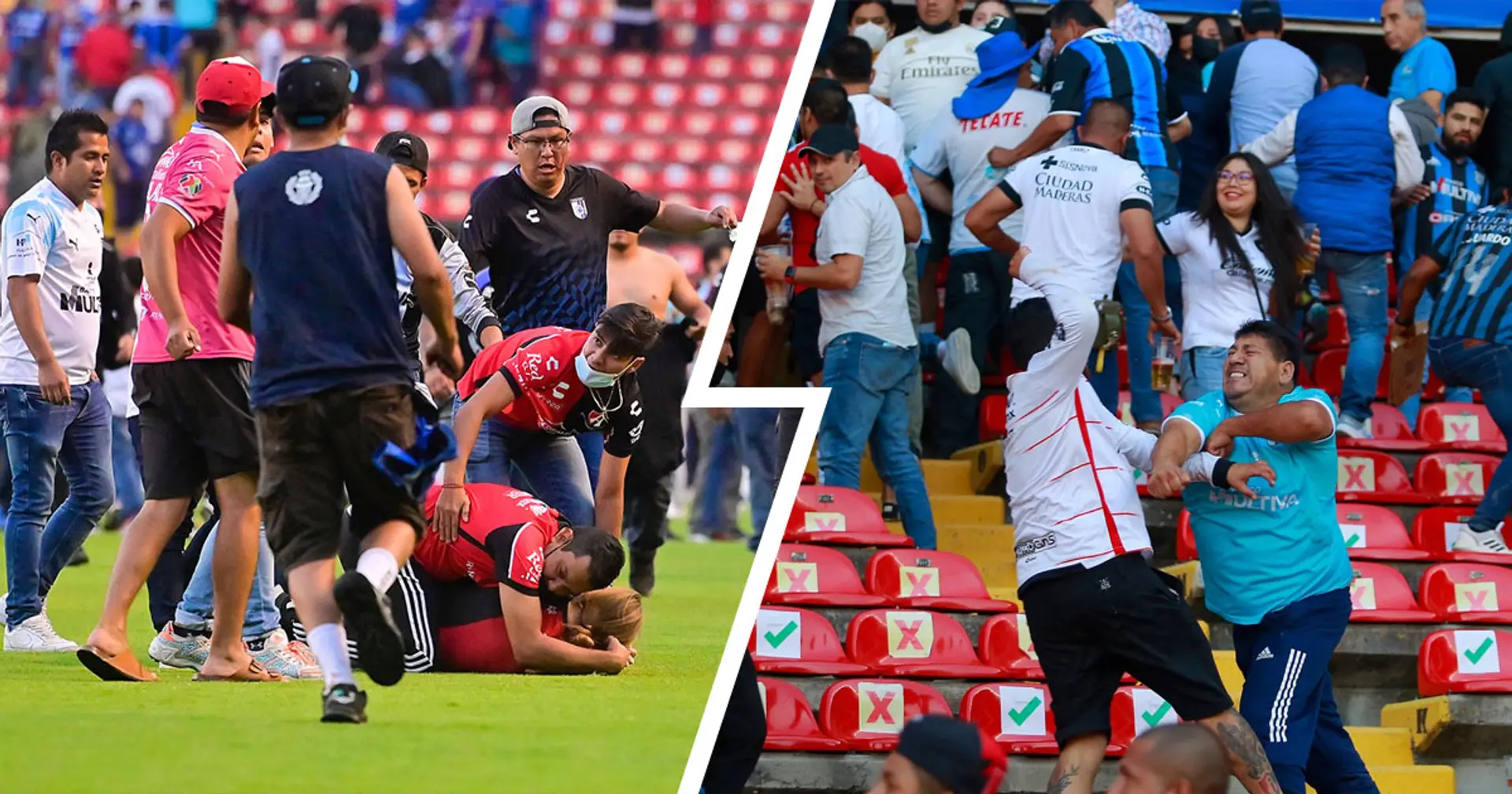 17 Menschen wurden Berichten zufolge beim Top-Spiel der mexikanischen Liga zwischen Atlas FC und Queretaro FC  bei Fanschlägereien getötet