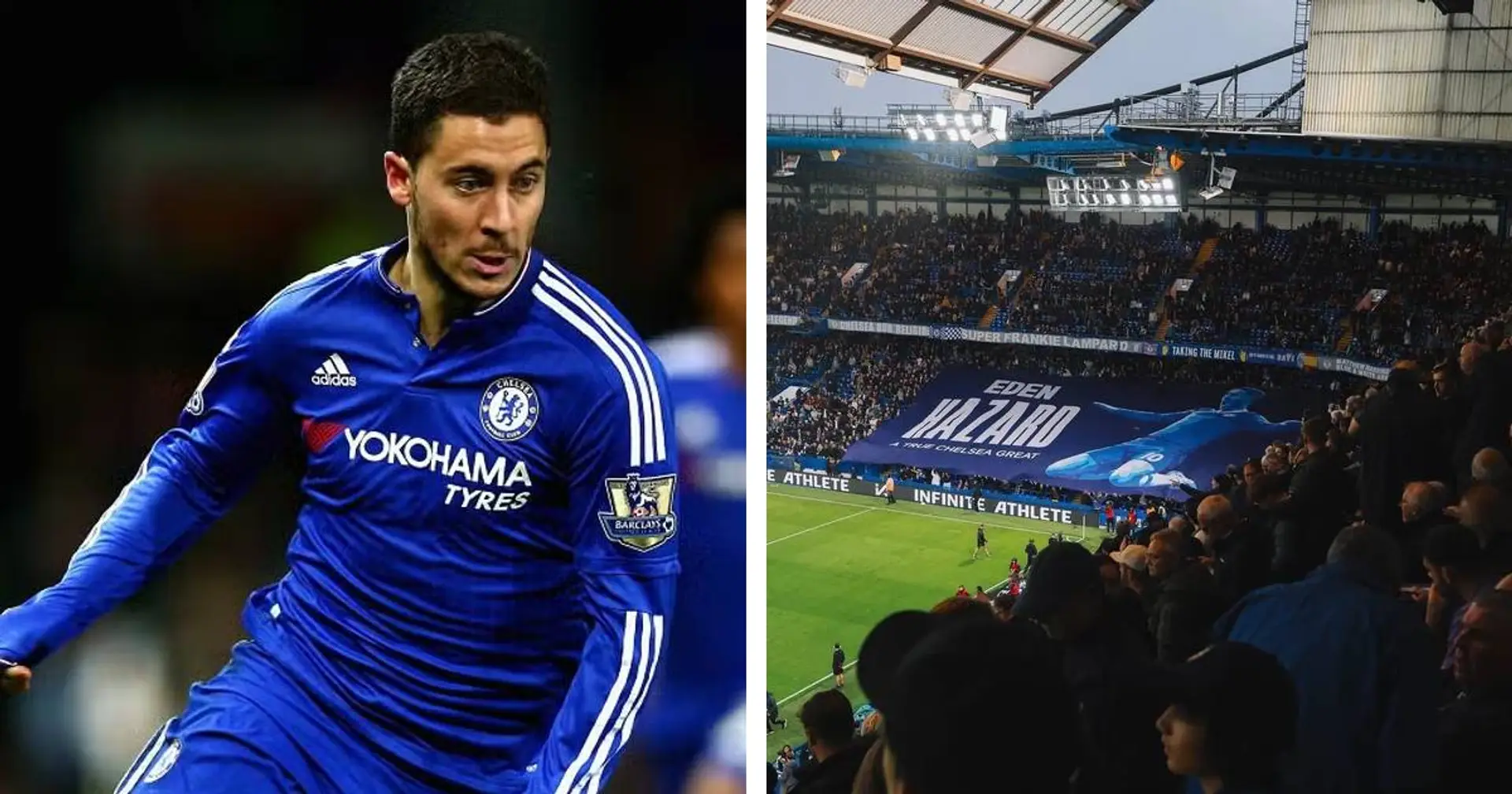 Spotted: Chelsea fans pay tribute to Eden Hazard with banner at Stamford Bridge