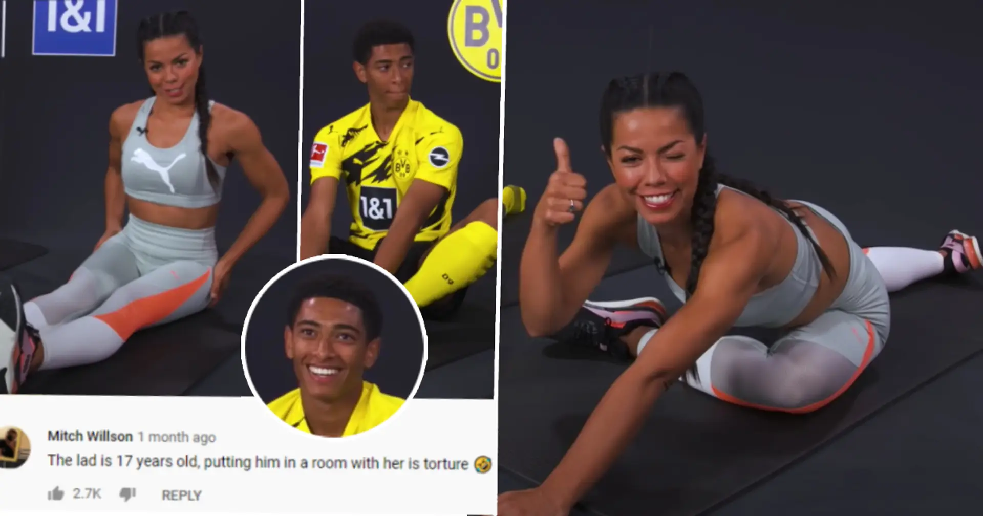 'That's why young players join BVB': Bellingham does awkward but tense fitness routine with Brazilian singer