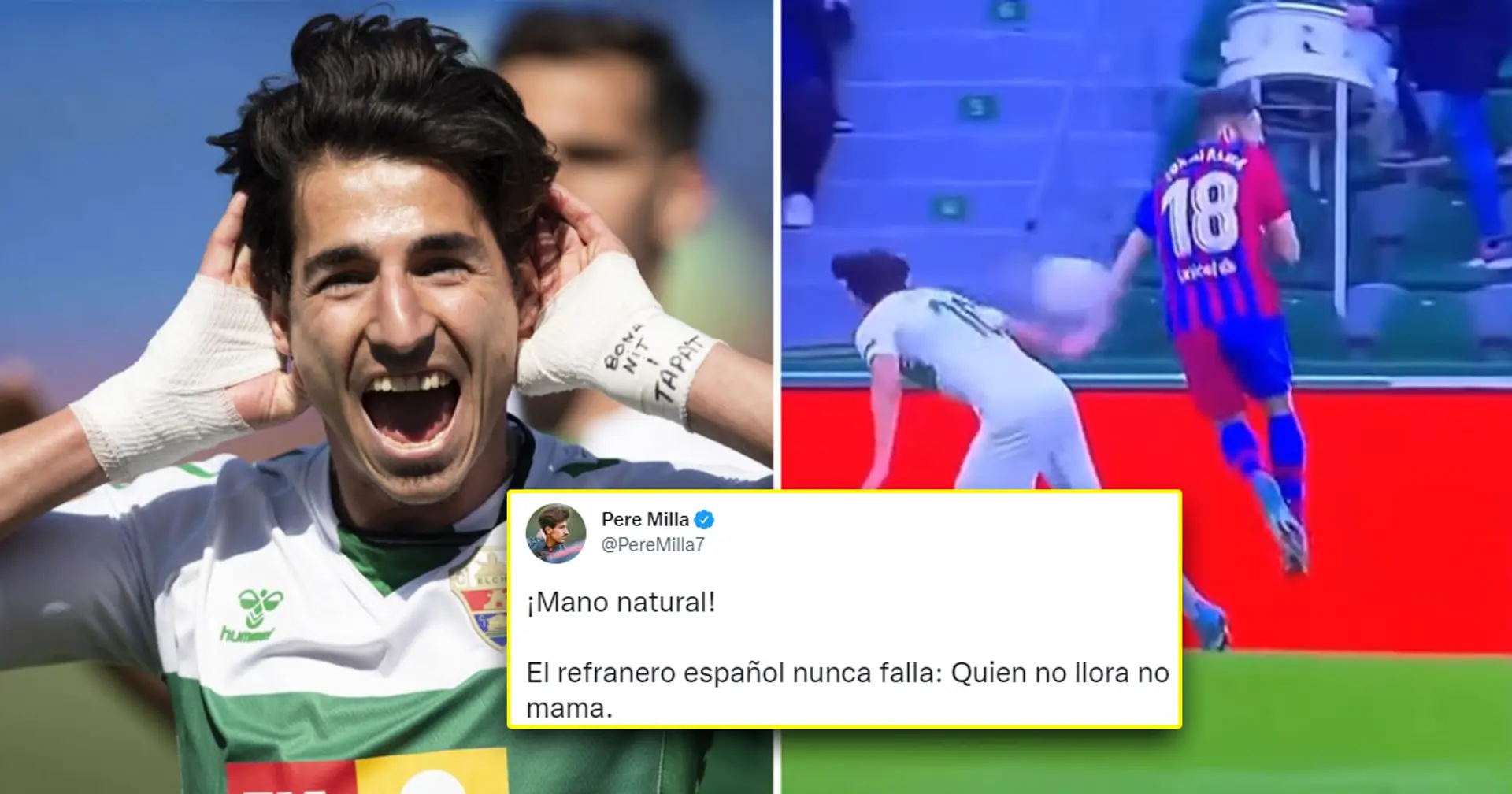 'Clear handball!': Elche forward compalins about refereeing in Barca match with embarrassing tweet