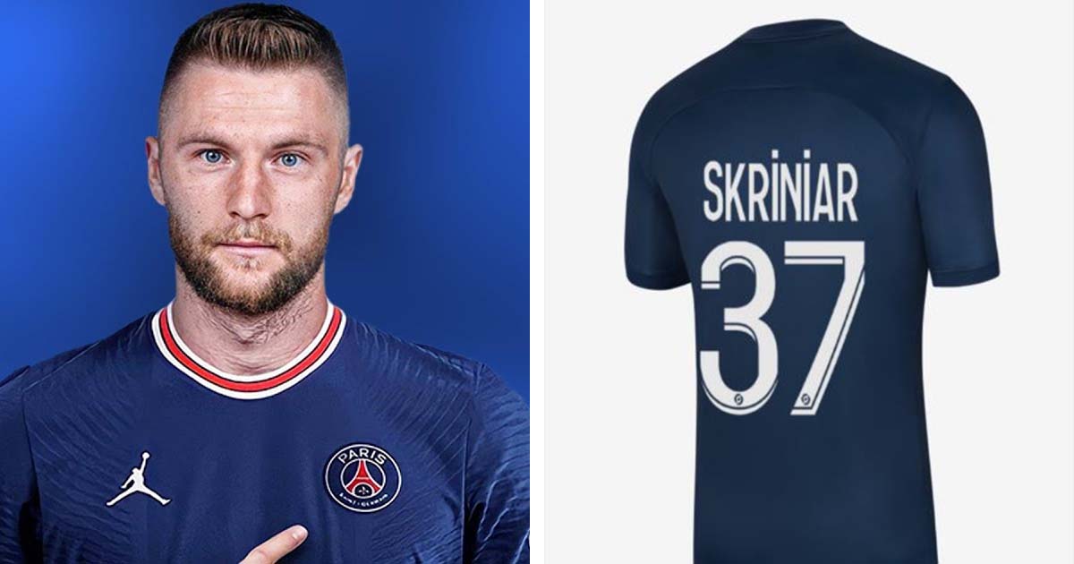 Flocage Officiel Skriniar (maillot Marine) - Paris SG - Saison 2023/2024 - Neuf Sans Emballage