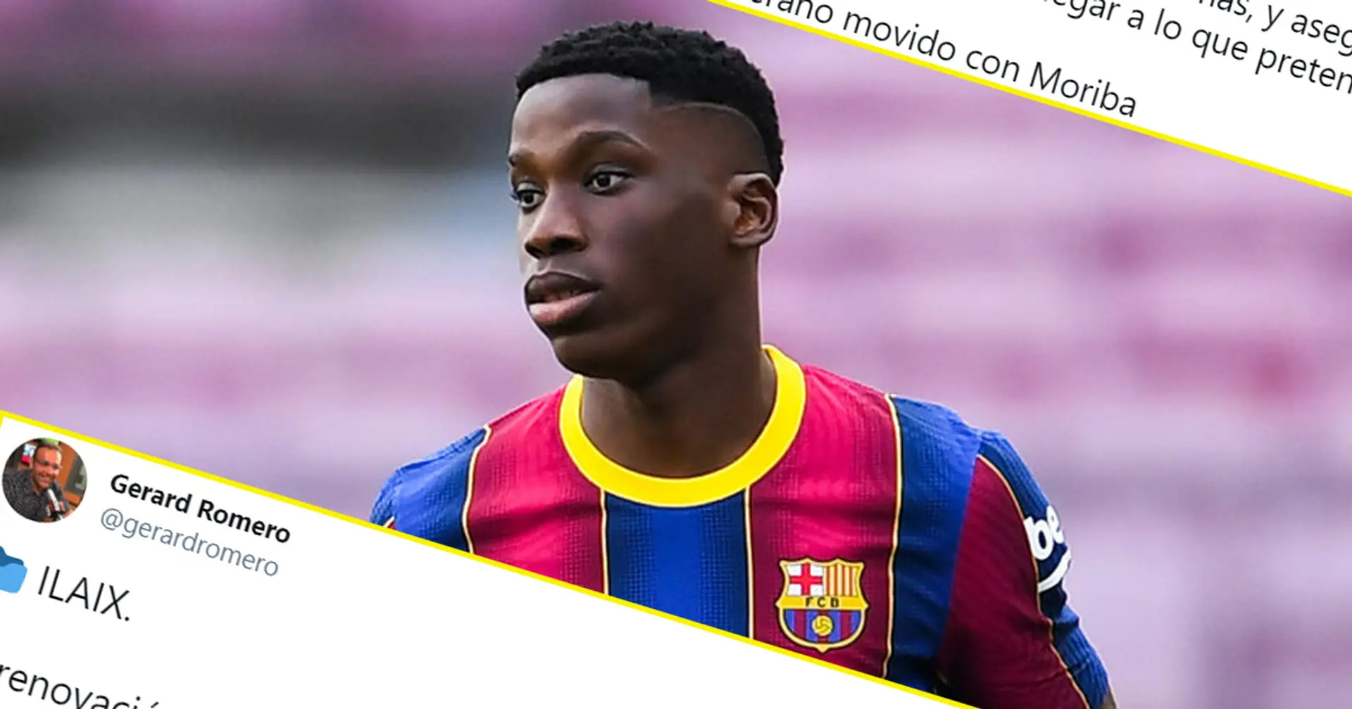Renewal of Moriba 'won't be easy', Barca not willing to meet 'high demands' of Ilaix's new agency (reliability: 5 stars)