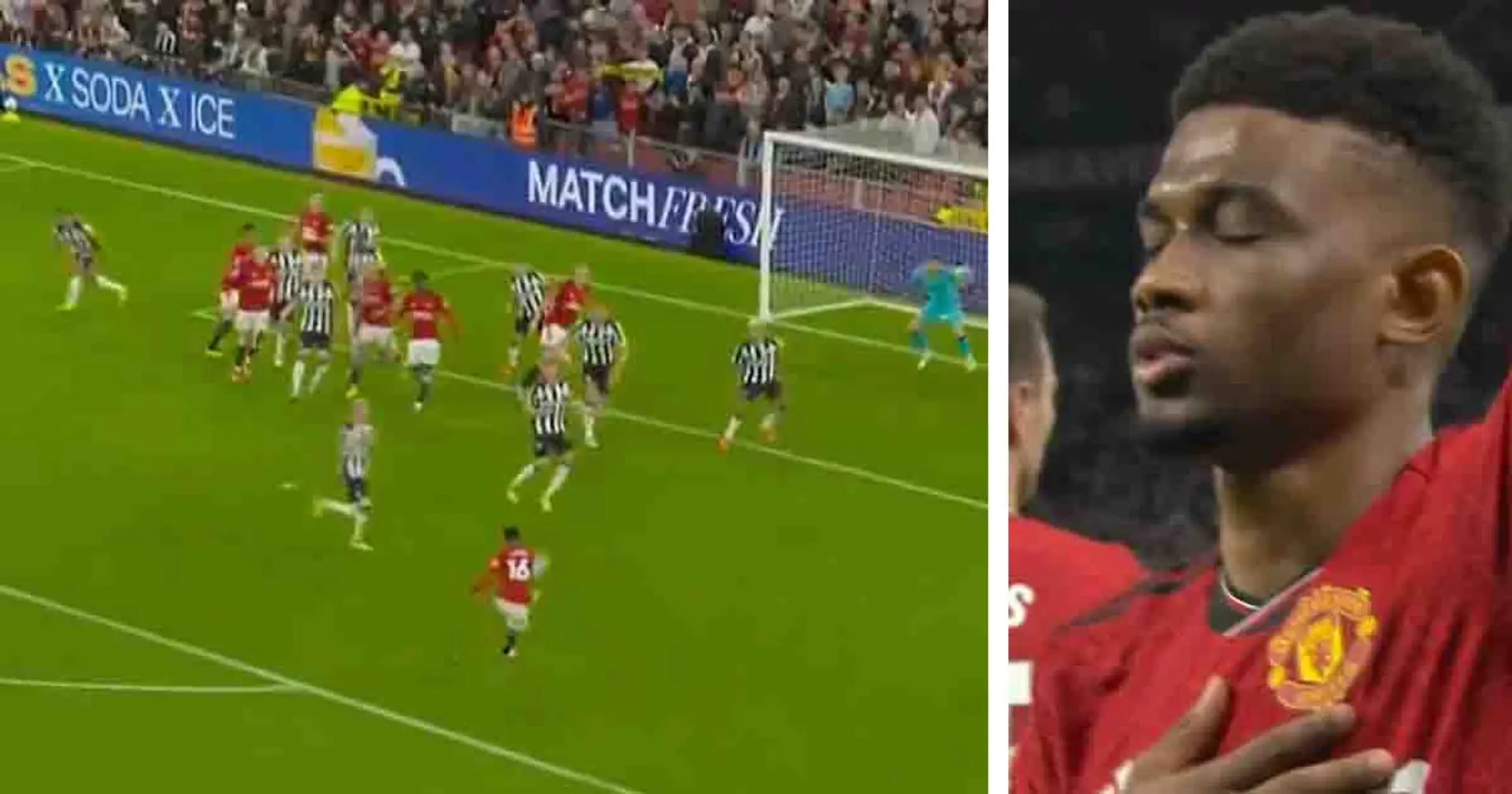 Amad Diallo brings out three different celebrations to scoring first PL goal against Newcastle