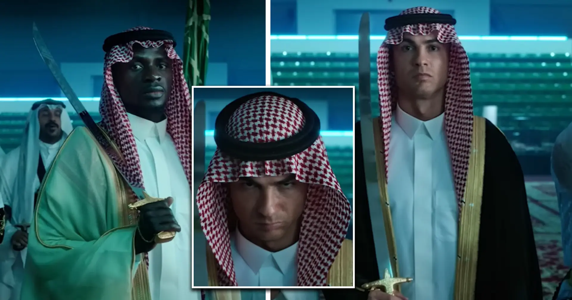 Al Nassr team embrace Saudi Culture wearing traditional dresses and swords in video