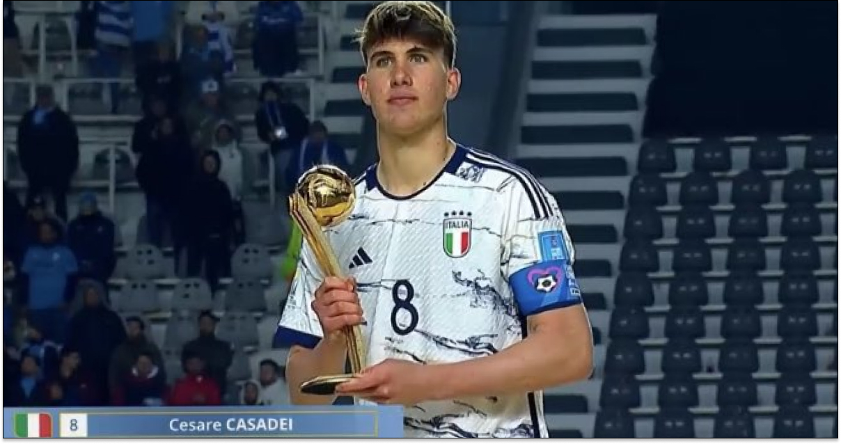 Cesare Casadei becomes first-ever player to claim U20 World Cup Golden ...