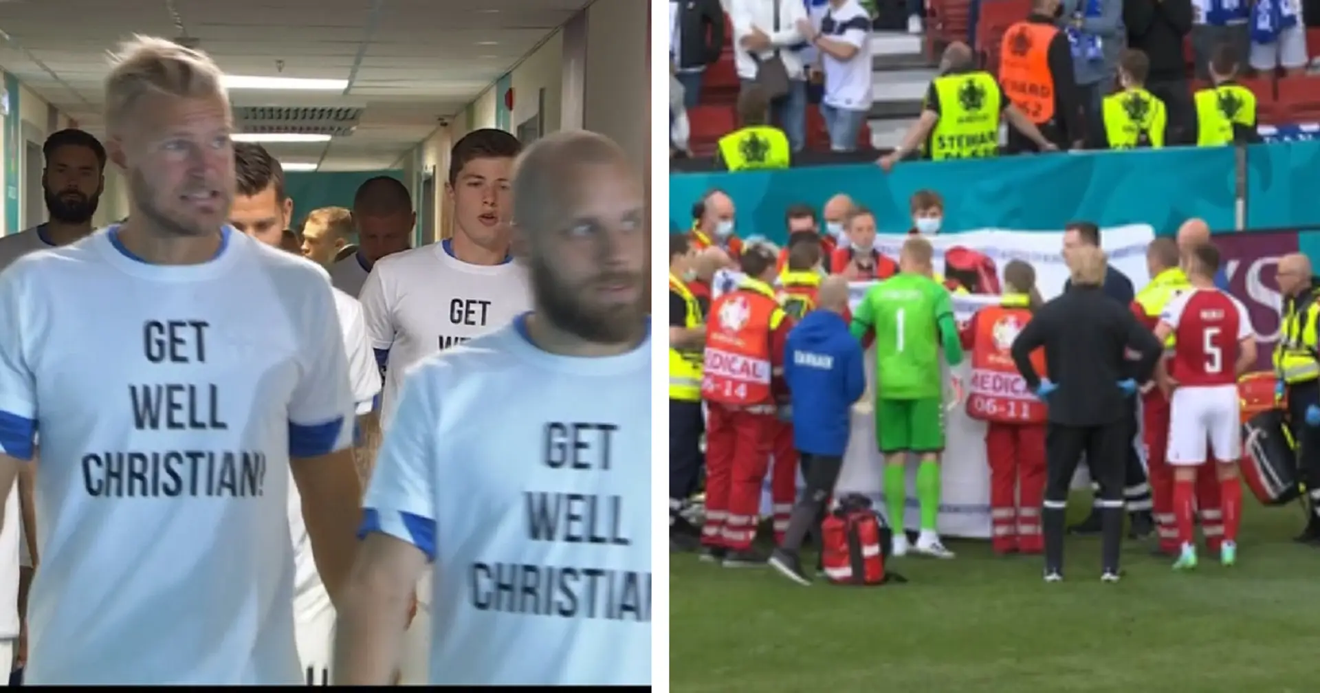 Finland team spotted wearing 'get well Christian' shirts during warm-up vs Russia 