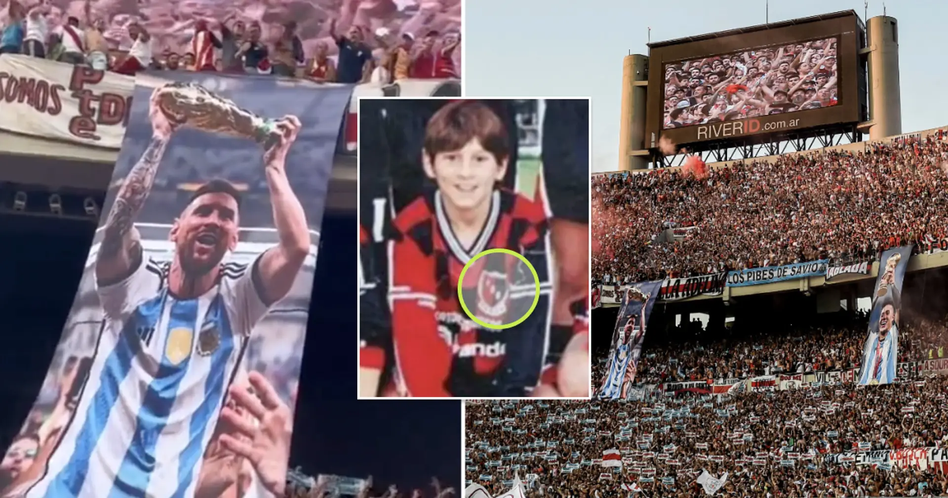 River Plate fans pay special tribute to World Cup champions who represented the club -- why Leo Messi included explained