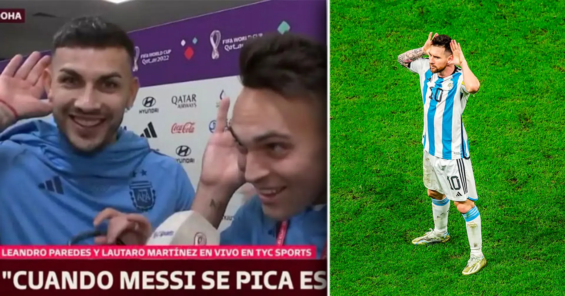 Who is Messi's 'I can't hear you' celebration for? Answered