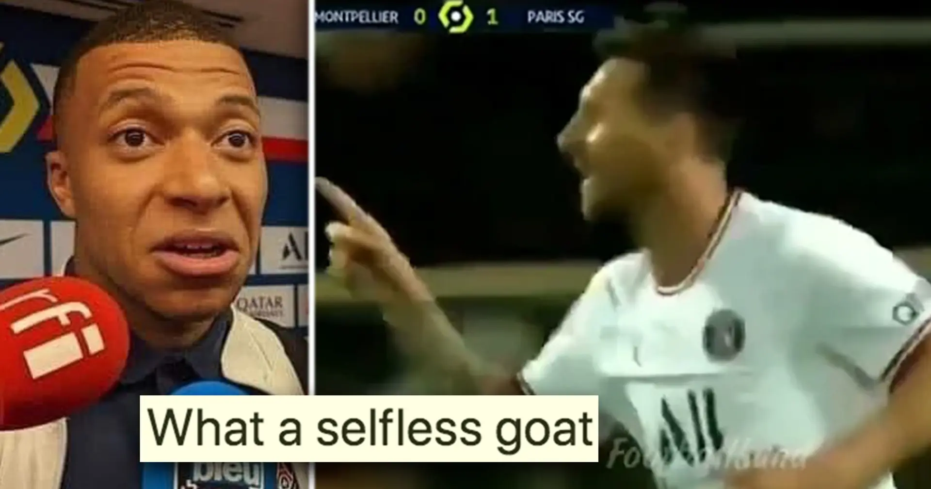 'He just doesn't need shameless statpadding': Fans react to Messi's amazing gesture for Mbappe v Montpellier