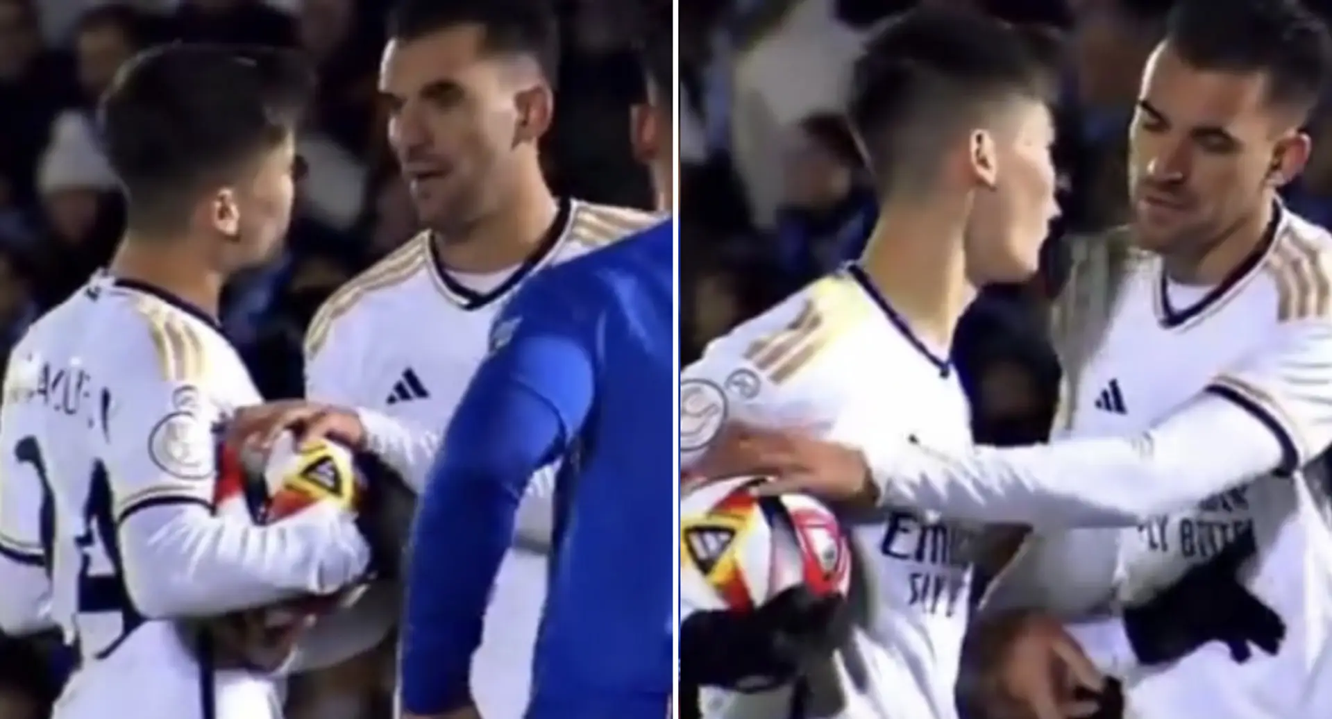 Ceballos tries to snatch the ball from Guler to take free-kick v Arandina — what happens next