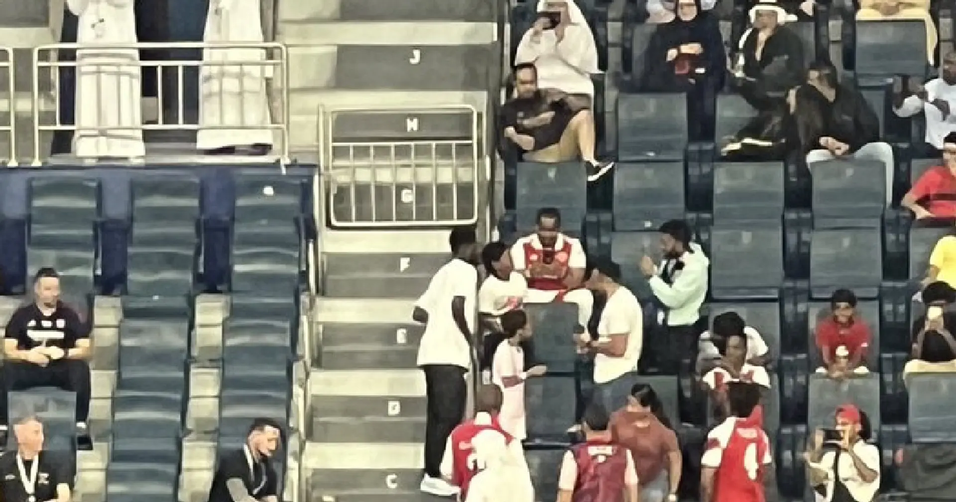 Partey spotted on the stands for Arsenal v Lyon game 