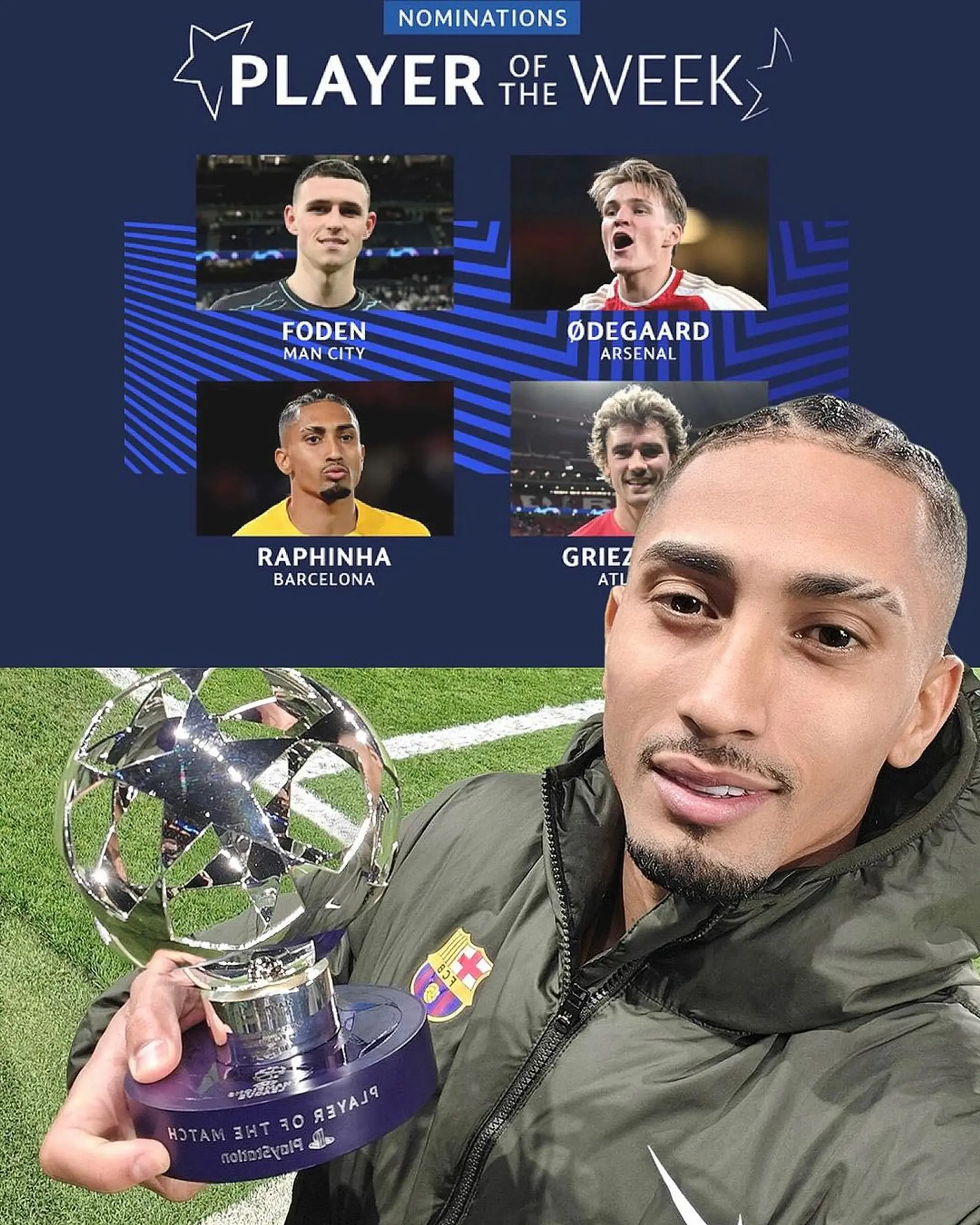 🚨🚨🚨| Official: Raphinha is nominated for the Champions League