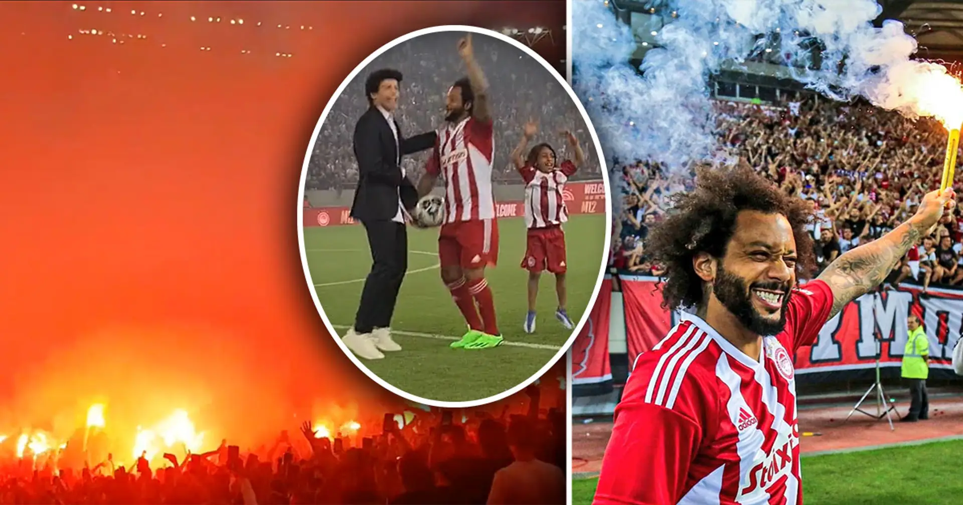 Olympiacos' giant fan crowd gives Marcelo crazy welcome: best pics and vids