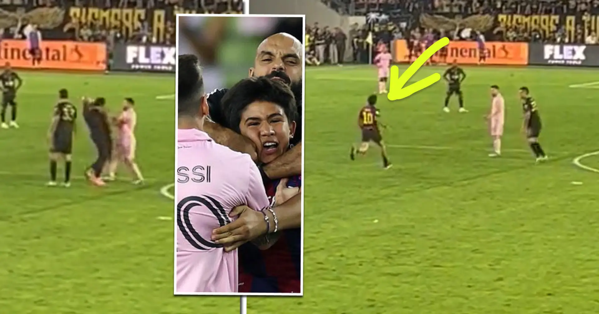 Messi's bodyguard wrestles kid pitch invader right on the pitch - spotted