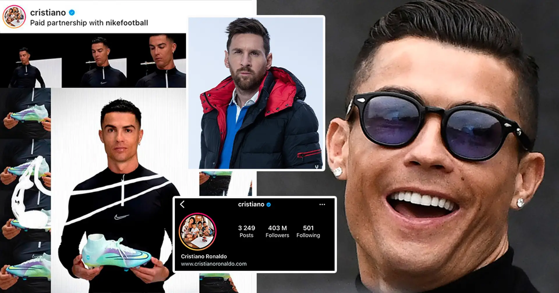 Ronaldo guadagna una valanga di soldi da falsi follower da ogni singolo post di Instagram, Messi è solo secondo