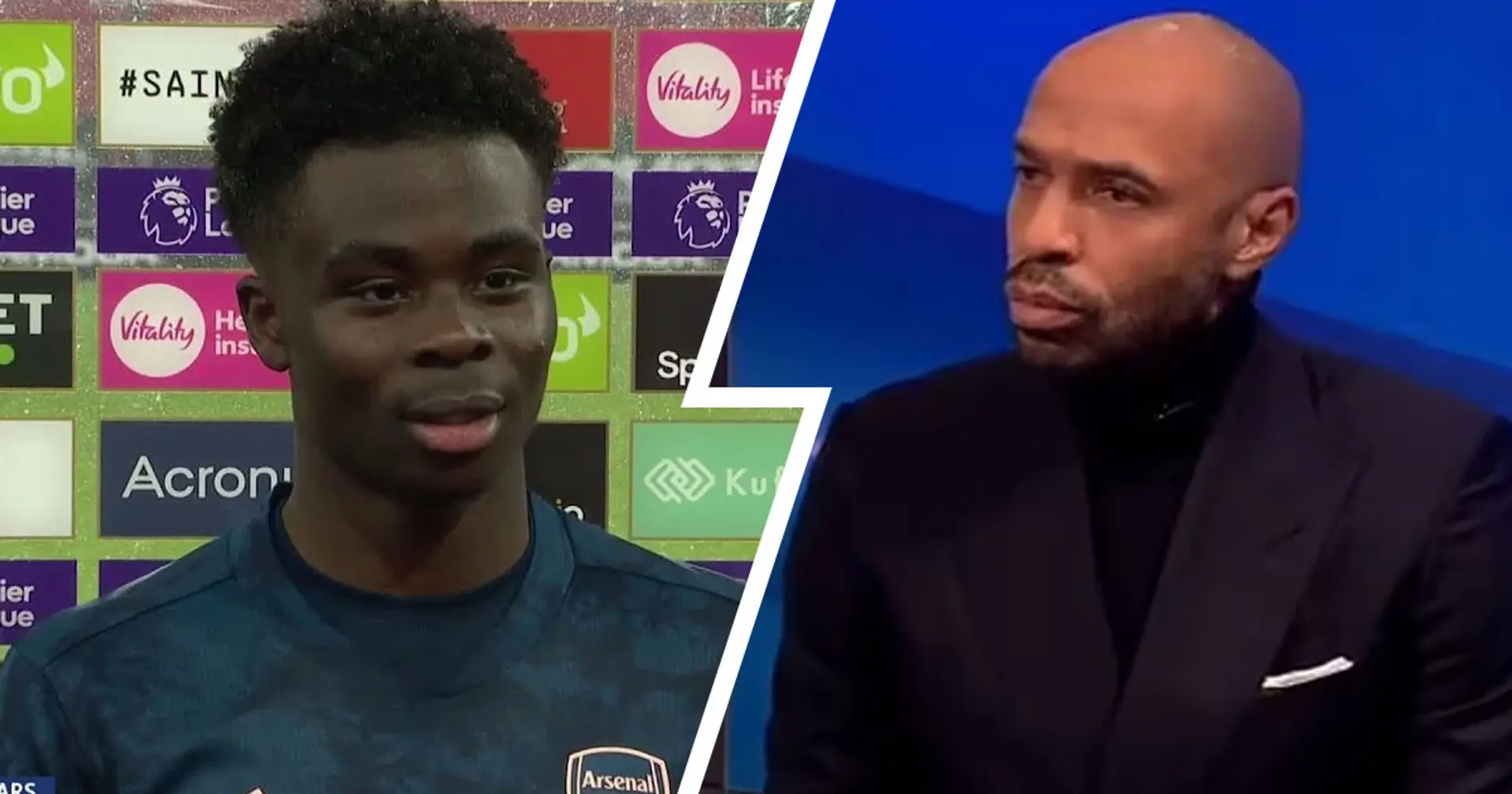 Saka names his favourite footballer growing up - picks him over Henry