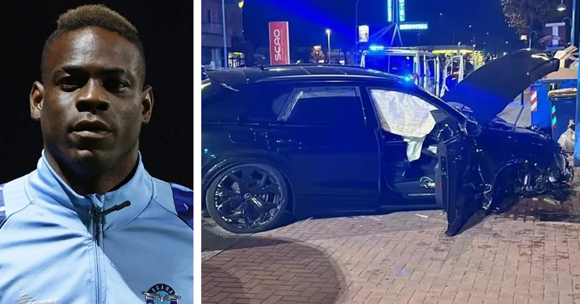 Accident de voiture pour Mario Balotelli : voiture détruite, le joueur a refusé l'alcootest