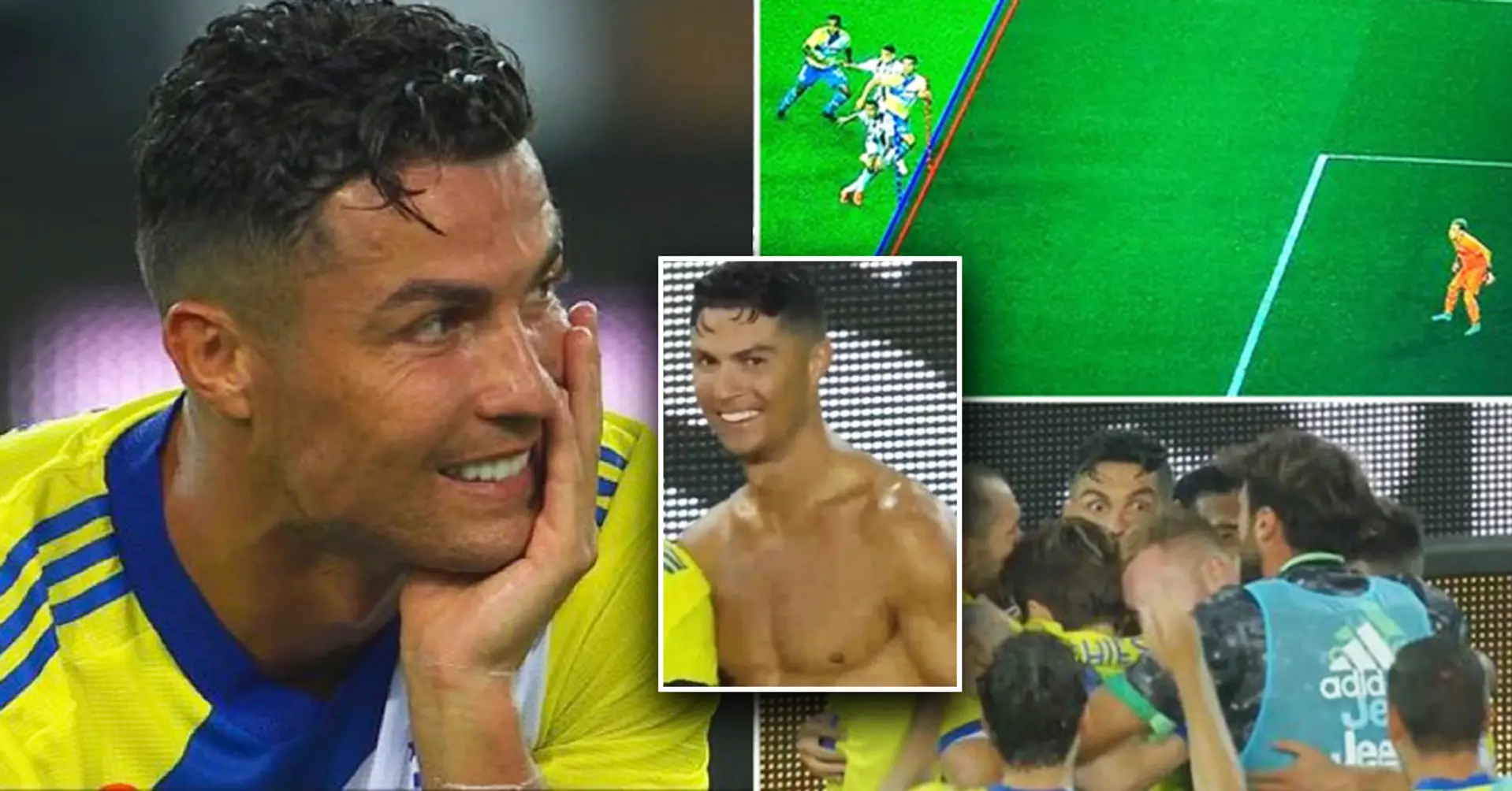 Cristiano Ronaldo zog das Trikot aus, um das Tor zu feiern, bekam die Gelbe Karte, dann wurde das Tor aberkannt