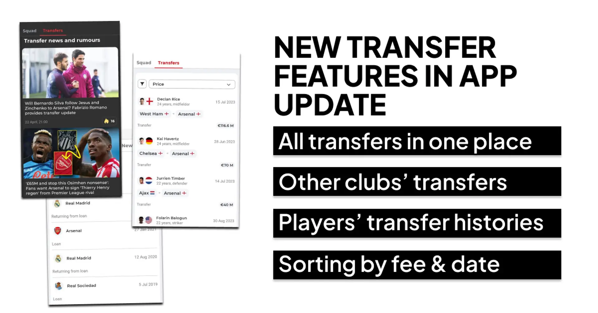 💷 Follow every Arsenal and other teams' transfers in AFC Live app update